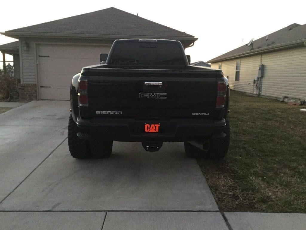 All black 2016 GMC Sierra 3500 Denali Lifted Dually