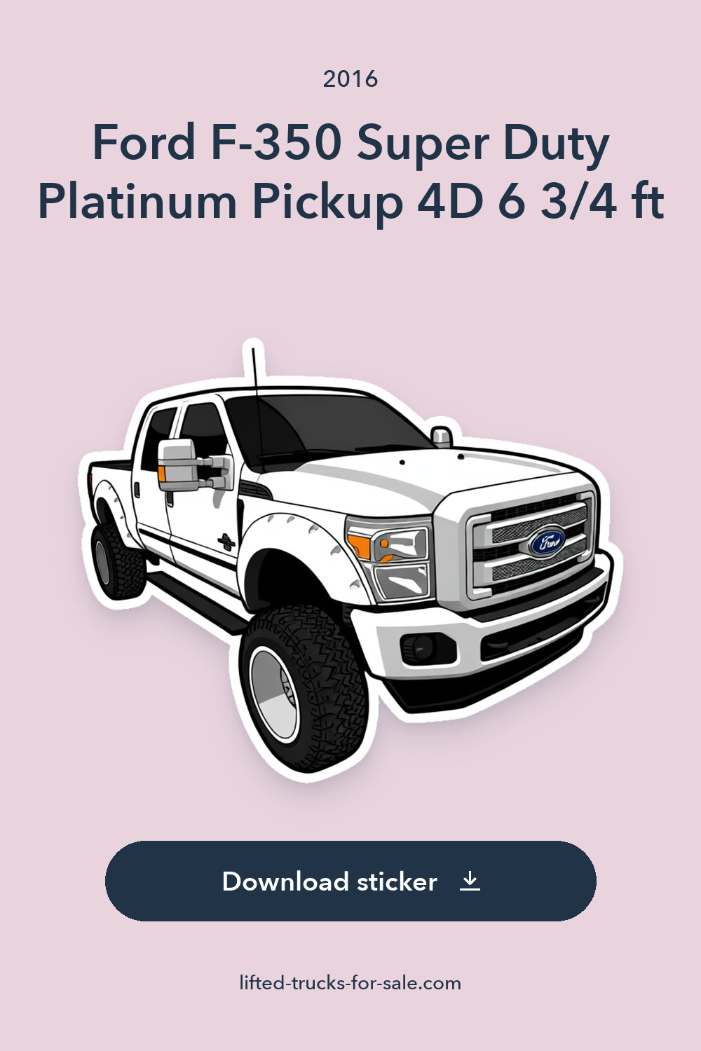 2016 Ford F-350 Super Duty Platinum Pickup 4D 6 3/4 ft sticker preview